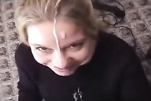 Sexy and sexy golden-haired girlfriend getting a large load of creamy cum