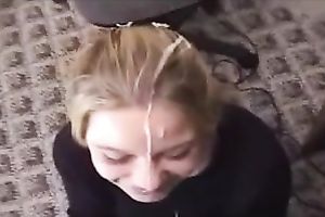 Sexy and sexy golden-haired girlfriend getting a large load of creamy cum