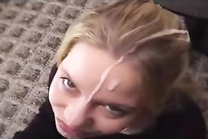Sexy and sexy golden-haired girlfriend getting a large load of creamy cum
