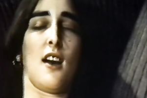 Duet of kinky dark brown lesbo take up with the tongue every other's messy hairy twats