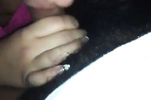 A dick-hungry doxy works on my dark weiner in POV clip