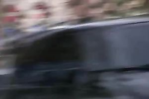 Amateur Russian whore in public urinates in her panties