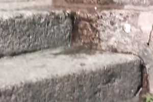 Amateur Russian whore in public urinates in her panties