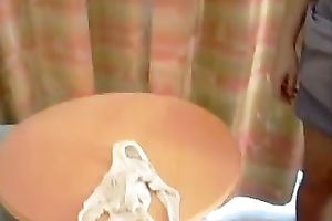 My lascivious BBC slut with chunky arse is showing off her love tunnel