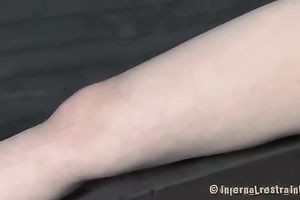 Bounded marvelous hotwife crucified and toyed by her domme