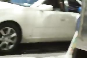 Amateur chick wearing taut legging doesn't know I am filming her