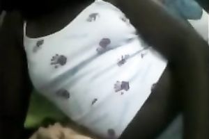 Sexy dark amateur wife shows me her charming tiny wobblers on webcam