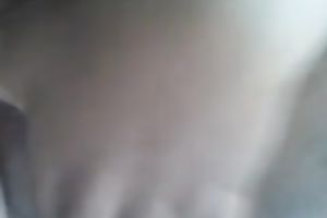 My obese ebon horny white wife entertains herself by fingering her cum-hole