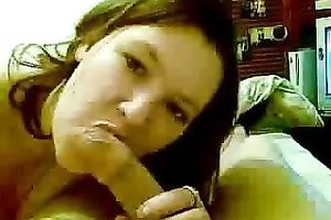 This Irish coed is not shy to engulf my swollen weenie in front of the camera