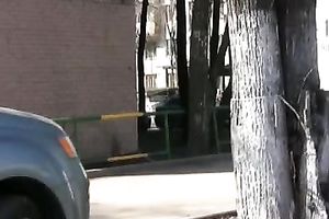 Brunette non-professional sweetie Olga makes her dark panties soaked