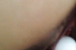 My brunette hair cheating wife uses a toy to satisfy herself in homemade solo clip