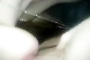 Pale skin cute white slutwife blows me and takes facial cum