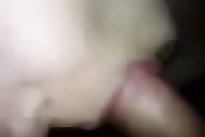 Pale skin cute white slutwife blows me and takes facial cum