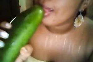 I love to fuck my thick pussy with my massive cucumber