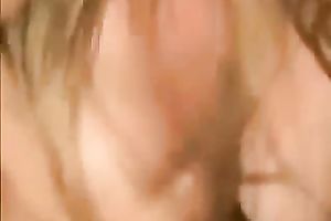 My juggy wifey rubs my ramrod untill it explodes with cum on her whoppers