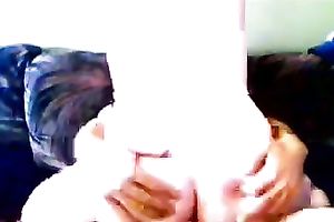 My breasty dark brown slutwife rides my rod and doesn't desire to stop