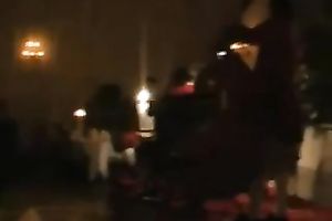 Juggy blond milf sucks and rubs my shaft in a public lavatory