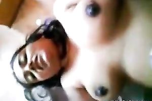 Chubby Indian horny white wife with large natural wobblers receives pushed missionary style