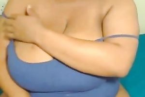 This swarthy webcam wench with huge knockers puts on a show for me