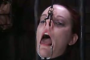 Salacious redhead serf in glasses got slides on her cookie and teats