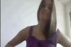 Hot white gorgeous horny white wife on cam flashed her large boobies