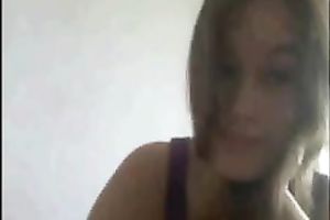 Hot white gorgeous horny white wife on cam flashed her large boobies