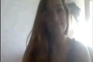 Hot white gorgeous horny white wife on cam flashed her large boobies