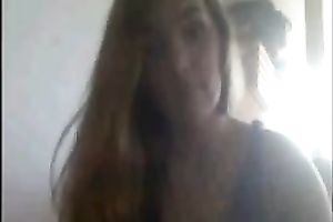 Hot white gorgeous horny white wife on cam flashed her large boobies