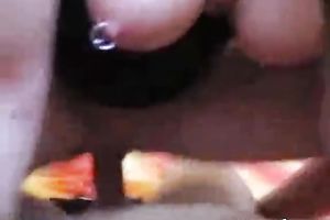 Pierced blonde wench sucks a prick and takes a sexy ride on it