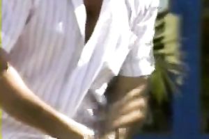 Black and excited slut with priceless shape flirting outdoors