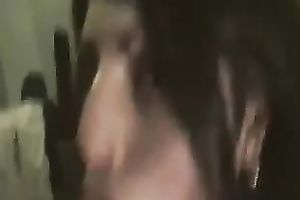 Brunette bitch manages to milk a ramrod dry in her face hole