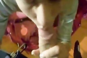 Blonde legal age teenager sweetie eats cum of her boyfriend with a spoon