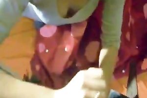 Blonde legal age teenager sweetie eats cum of her boyfriend with a spoon