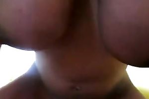 Big breasted ebon wench is a giant fan of missionary position