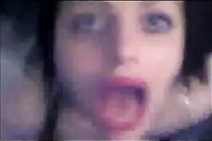 Brunette bimbo lets me cum in her throat after vehement rear banging