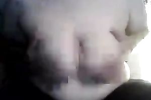 My perverted slutwife jiggles her saggy full natural pantoons on a camera