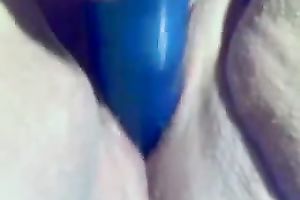 Lustful big beautiful woman rubs her love button and slams her vag with a sextoy