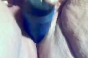 Lustful big beautiful woman rubs her love button and slams her vag with a sextoy