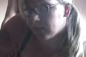 Amazing blond smoking and fucking in her bedroom