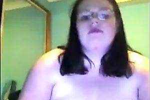 big beautiful woman college legal age teenager from UK is glad to show off her juggs on web camera