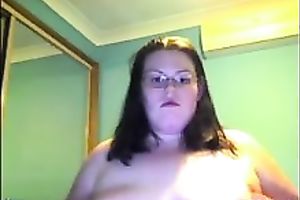 big beautiful woman college legal age teenager from UK is glad to show off her juggs on web camera