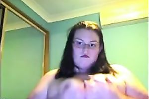 big beautiful woman college legal age teenager from UK is glad to show off her juggs on web camera