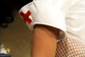 Burning hot and curvy Latina nurses make out in lesbo way