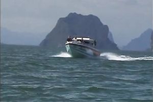 MMF three-some sex scene with a marvelous brunette hair babe