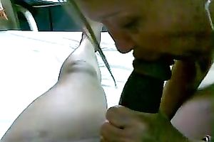 Mature wench enjoys engulfing my fat dark shaft in breath-taking POV