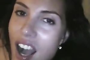 Cum loving sexy juvenile girlfriend shows off the load in her throat