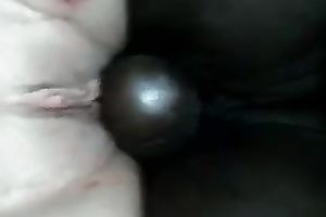 Black dick with big balls reamed constricted white snatch