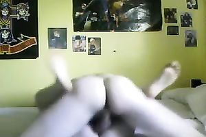 Webcam movie scene with my curly-haired GF and me making love