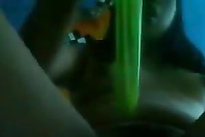 Latina dilettante legal age teenager playgirl playing with a very lengthy fake penis