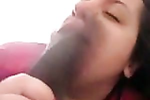 Trashy big beautiful woman is engulfing my large black penis and loving it